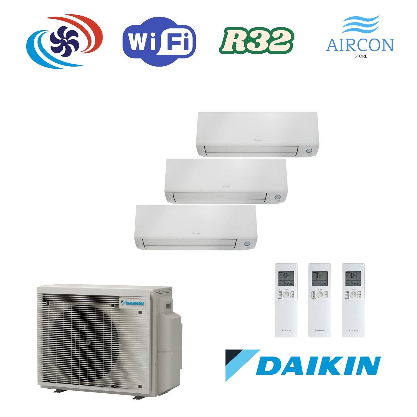 Daikin Perfera 1x FTXM 20A / 1x FTXM 25A / 1x FTXM 35A und 3MXM52A Multi-Split Klimaanlage