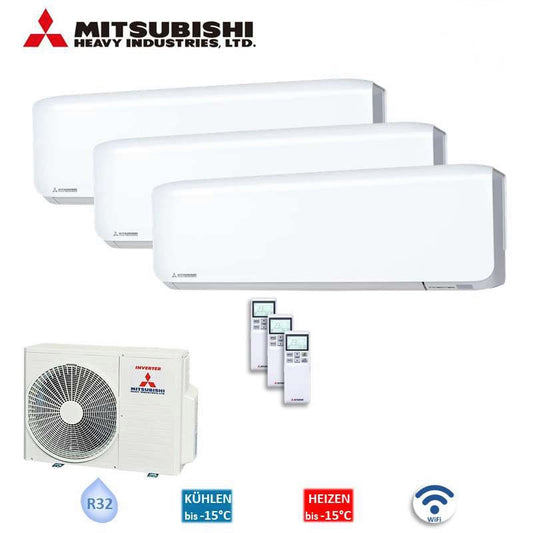 Mitsubishi Heavy Set SRK20ZS-WF + SRK25ZS-WF + SRK35ZS-WF + SCM60ZS-W Klimaanlage 2,0/2,5/3,5kW WiFi