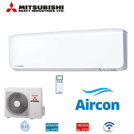 Mitsubishi Heavy Set SRK50ZS-WF + SRC50ZS-W Wandgerät 5,0 kW WiFi R32 Klimaanlage